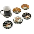 6db-os poháralátét szett Coffee, Versa, Ø11 cm, üveg