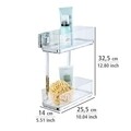 Fürdőszoba állvány, Wenko, Quadro Vacuum-Loc®, 25,5 x 32,5 x 14 cm, rozsdamentes acél / műanyag