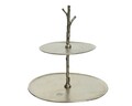 Branch Sütemény szervírozó tál, Decoris, 27.5x30x31 cm, alumínium, ezüstszín