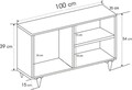 Zisino Pine TV Komód, Kalune Design, 100x35x54 cm, barna