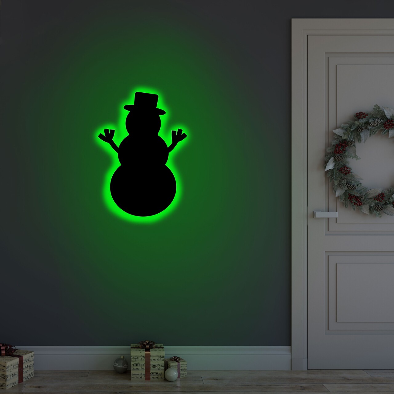Snowman 2 Fali lámpa, Neon Graph, 25x30 cm, zöld