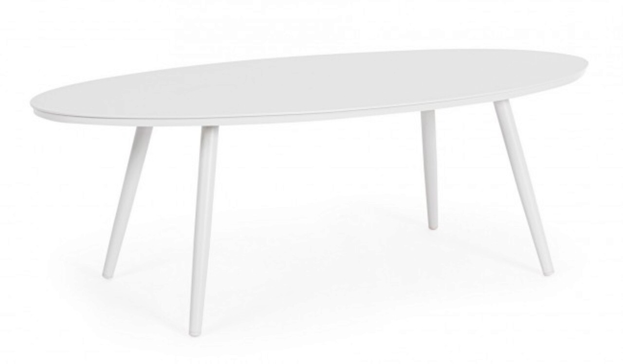 Space Kerti/terasz dohányzóasztal, Bizzotto, 119 x 58 x 40.5 cm, alumínium, fehér