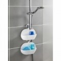 Koktél zuhanykészlet tartó, Wenko, 26 x 9 cm, polisztirol / ABS, fehér