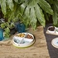 4 tálas tál állvánnyal, Tognana, Tapas Managua, fa / porcelán