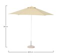Delfi Kerti/terasz napernyő, Bizzotto, Ø270 cm, oszlop Ø38 mm, acél/poliészter, bézs