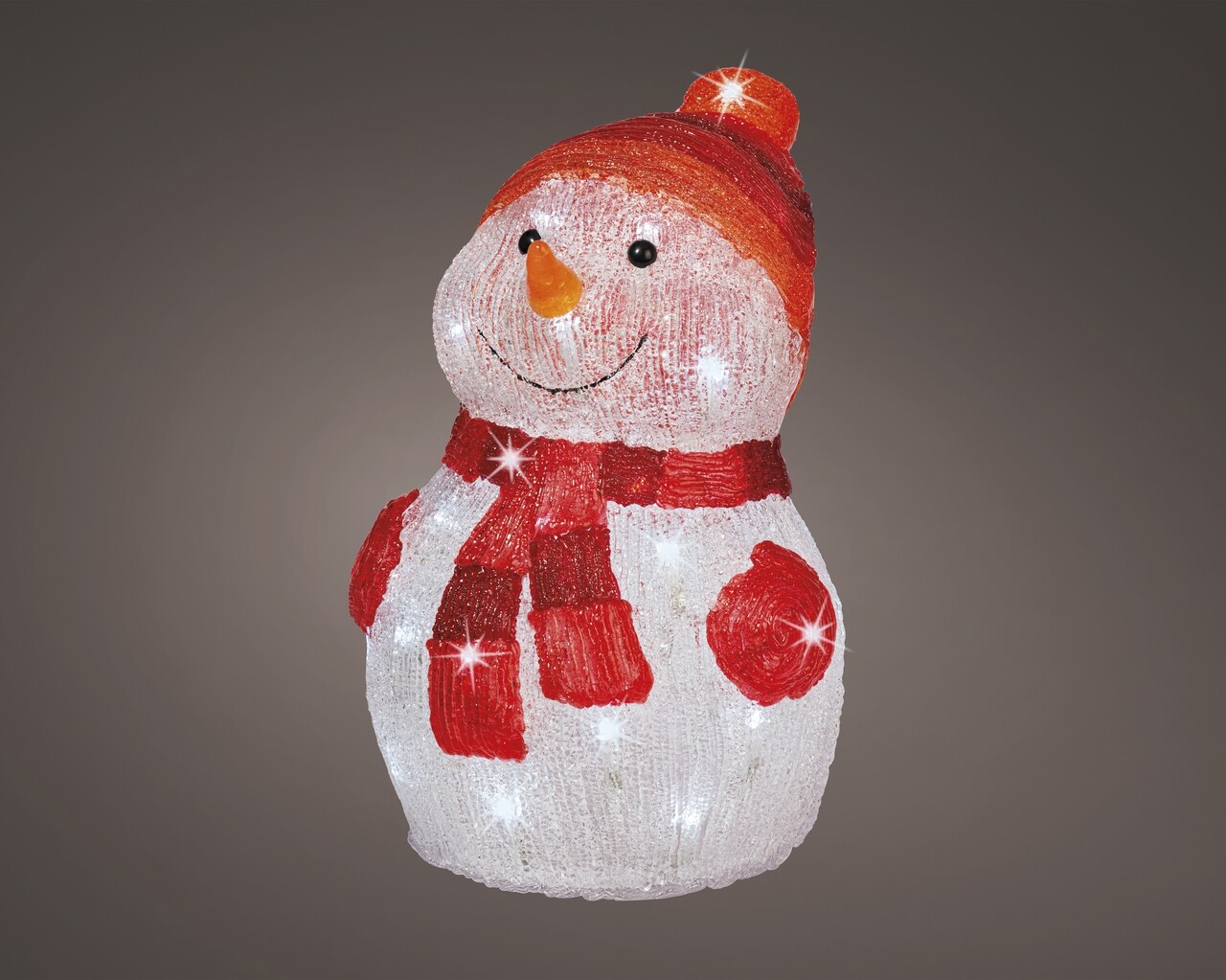 Decoratiune Luminoasa Snowman, Lumineo, 25x25x35 Cm, 40 LED-uri, Lumina Rece