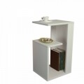 Masuta pentru living, Wooden Art, Sister White, 35x60x29.5 cm