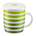 Herbal Csésze szűrővel és fedővel, Ambition, 390 ml, porcelán, zöld