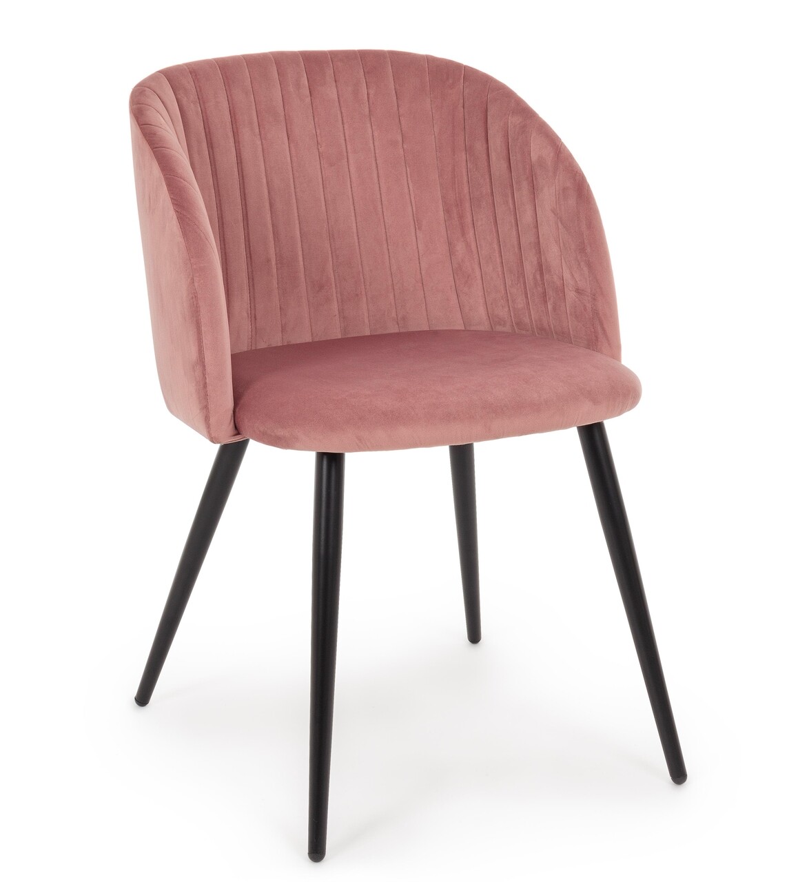 Queen szék, bizzotto, bársony, 53x57x81.5 cm, púder rózsaszín