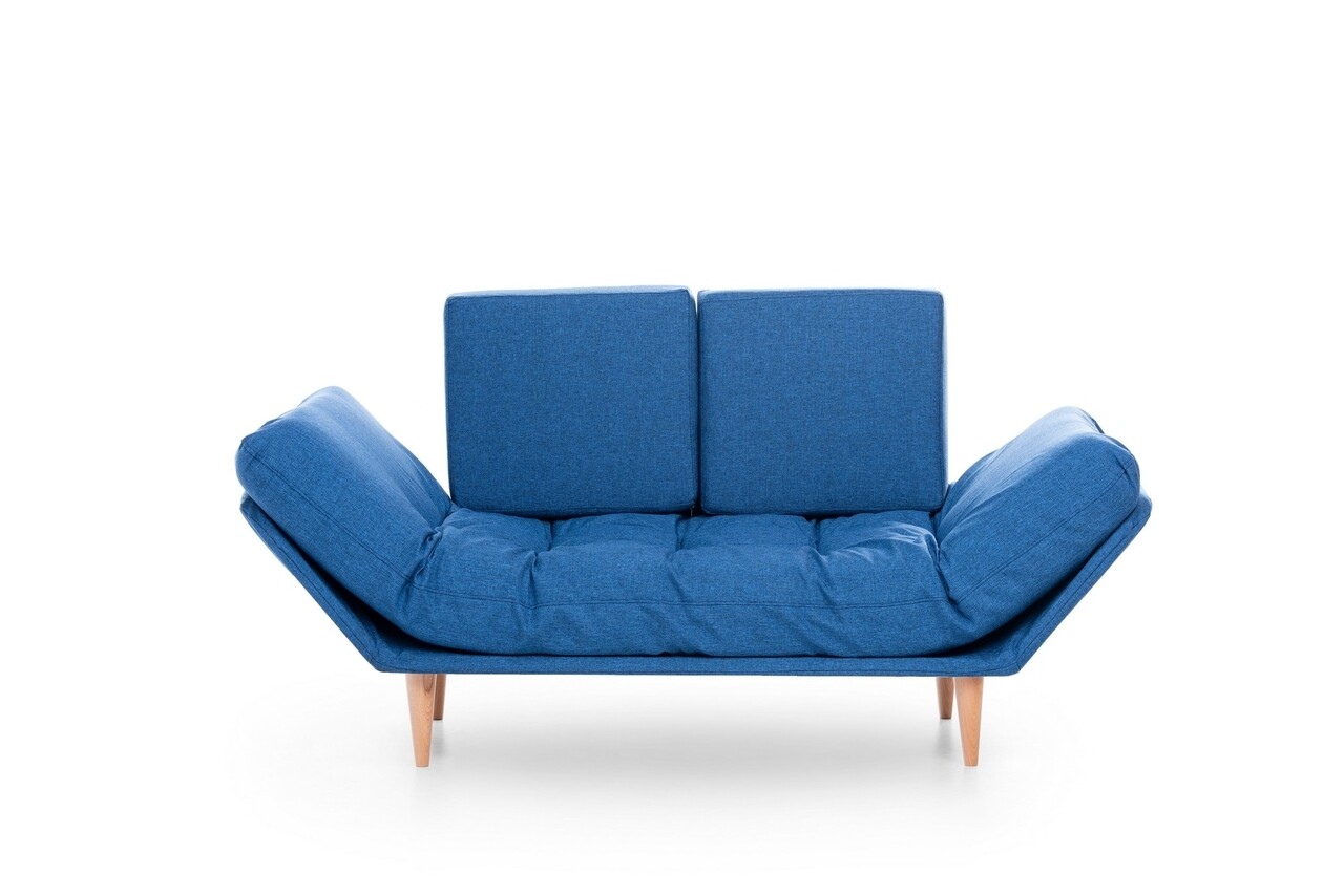 Nina Daybed Kihúzható Kanapé, Futon, 3 Személyes, 200x70 Cm, Fém, Világoskék