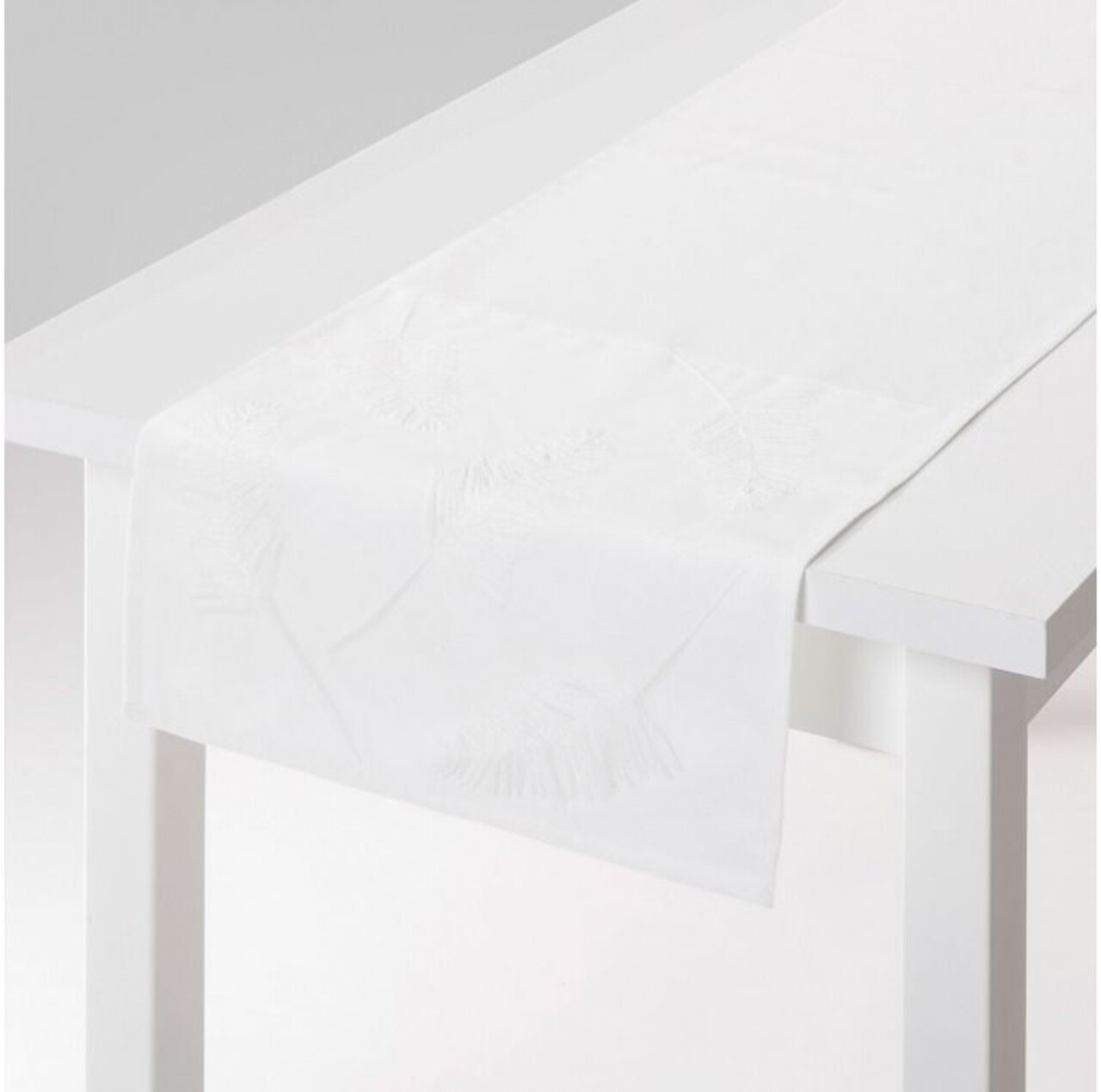 Simple Elegance asztali keresztléc, Ambition, 40x150 cm, poliészter, fehér