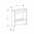 Masuta pentru living, Homitis, Simpi - Antique White, 20x55x60 cm