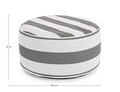 Stripes Felfújható zsámoly, Bizzotto, Ø53 x 23 cm, vízálló fonott poliészter, fehér/szürke