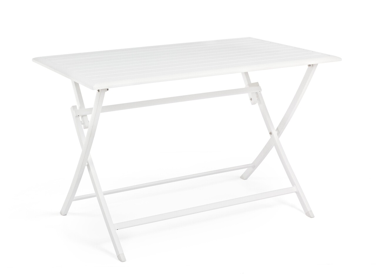 MasElin Összecsukható kerti asztal, Bizzotto, 110 x 70 x 71 cm, alumínium, fehér