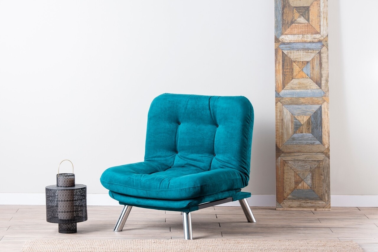 Misa Solo Kihúzható fotel, Futon, 135x88 cm, fém, zöld