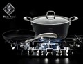 Berlinger Edény fedővel tésztafőzéshez, Black Royal Collection, 24 cm Ø, 6 L, kovácsolt alumínium
