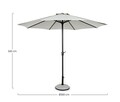 Kalife Terasz/kerti napernyő, Bizzotto, Ø300 cm, oszlop Ø46/48 mm, alumínium/poliészter, természetes