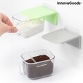 Handstore InnovaGoods 2 db Konyhai tároló levehető ragasztóbal és kiskanállal, 420 ml