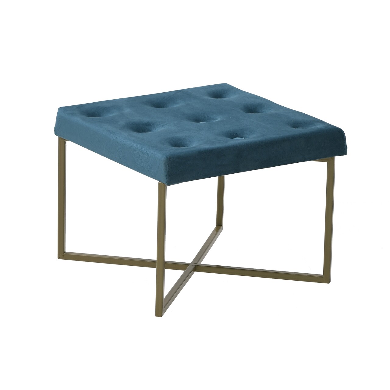 InArt szék, 40 x 40 x 30 cm, vas / bársony, arany / kék