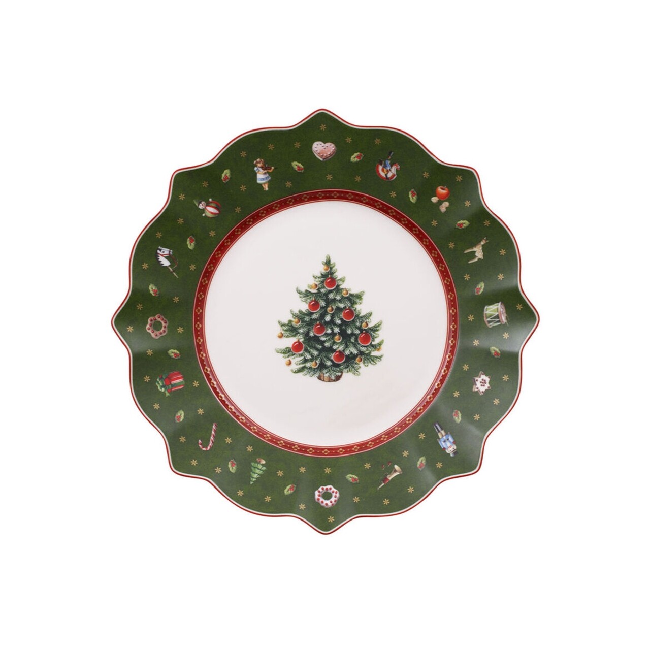 Desszerttányér, Villeroy & Boch, Toy's Delight Green, 24 cm, prémium porcelán