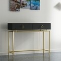 ASTORIA konzol, Gauge Concept, 118x37x92 cm, PAL, fekete / arany