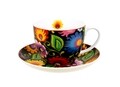 Jumbo csésze tányérral, DUO, Ethnic, 470 ml, porcelán, tarka