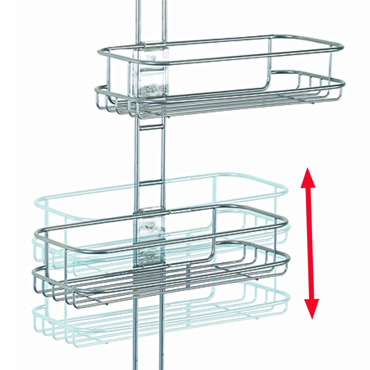 Linea Felfüggeszthető Fürdőszobai Rendszerező, IDesign, állítható, 27x11.5x56 Cm, Acél