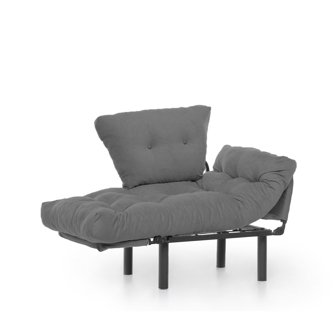 Nitta Single Kihúzható Fotel, Futon,135x70 Cm, Fém, Szürke