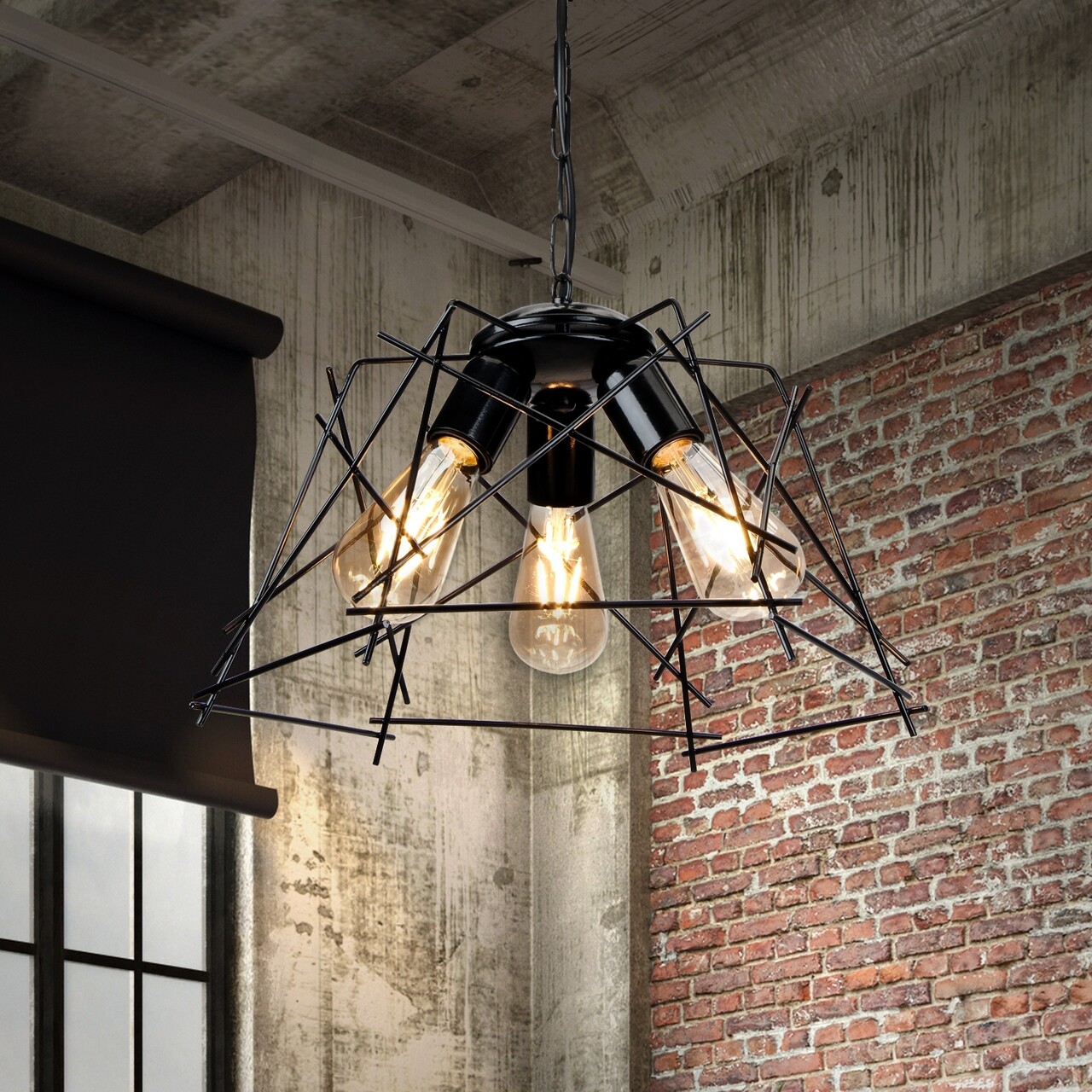 Siyah Csillár, MDL.3854, Squid Lighting, 41,5x58x28 cm, 20W, fekete