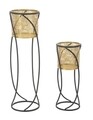 Curvy 2 db Virágkaspó, Mauro Ferretti, Ø 23x76-20x51 cm, vas, aranyszín/fekete