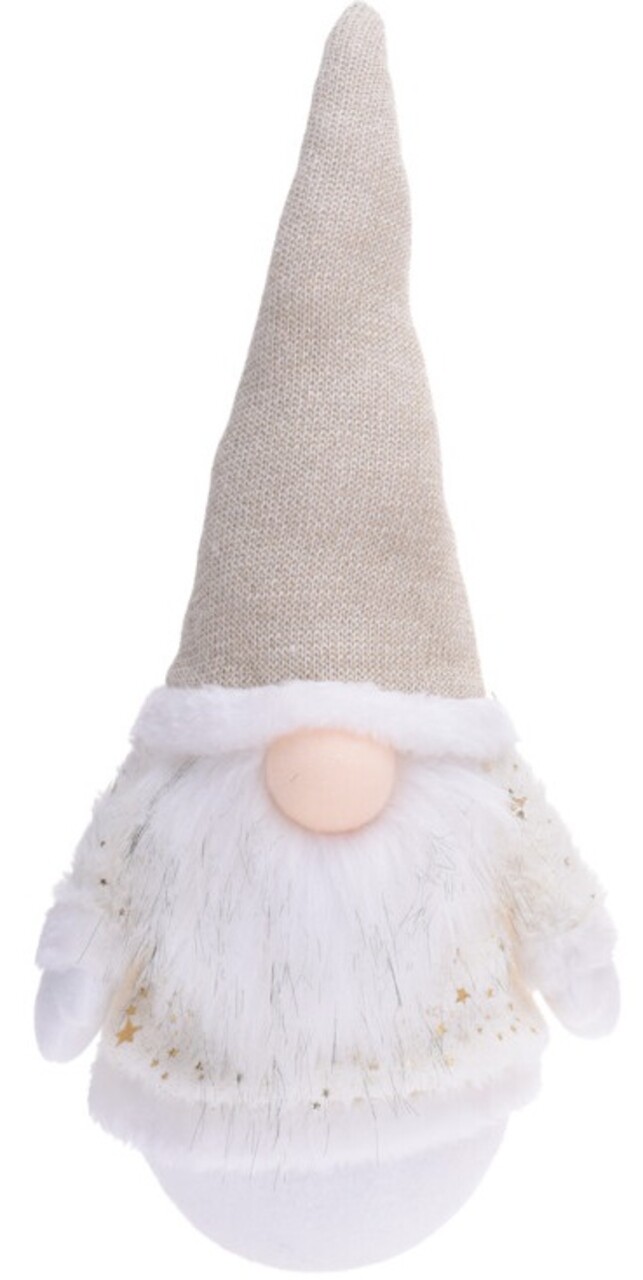 Gnome w simple hat Fénydekoráció, 17x13x43 cm, poliészter, rózsaszín