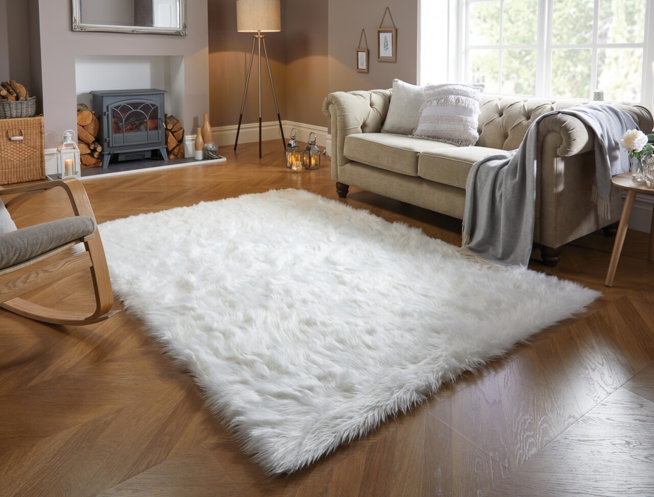 Flair Rugs Báránybőr Ivory műszőrme szőnyeg 160x230 cm, krém