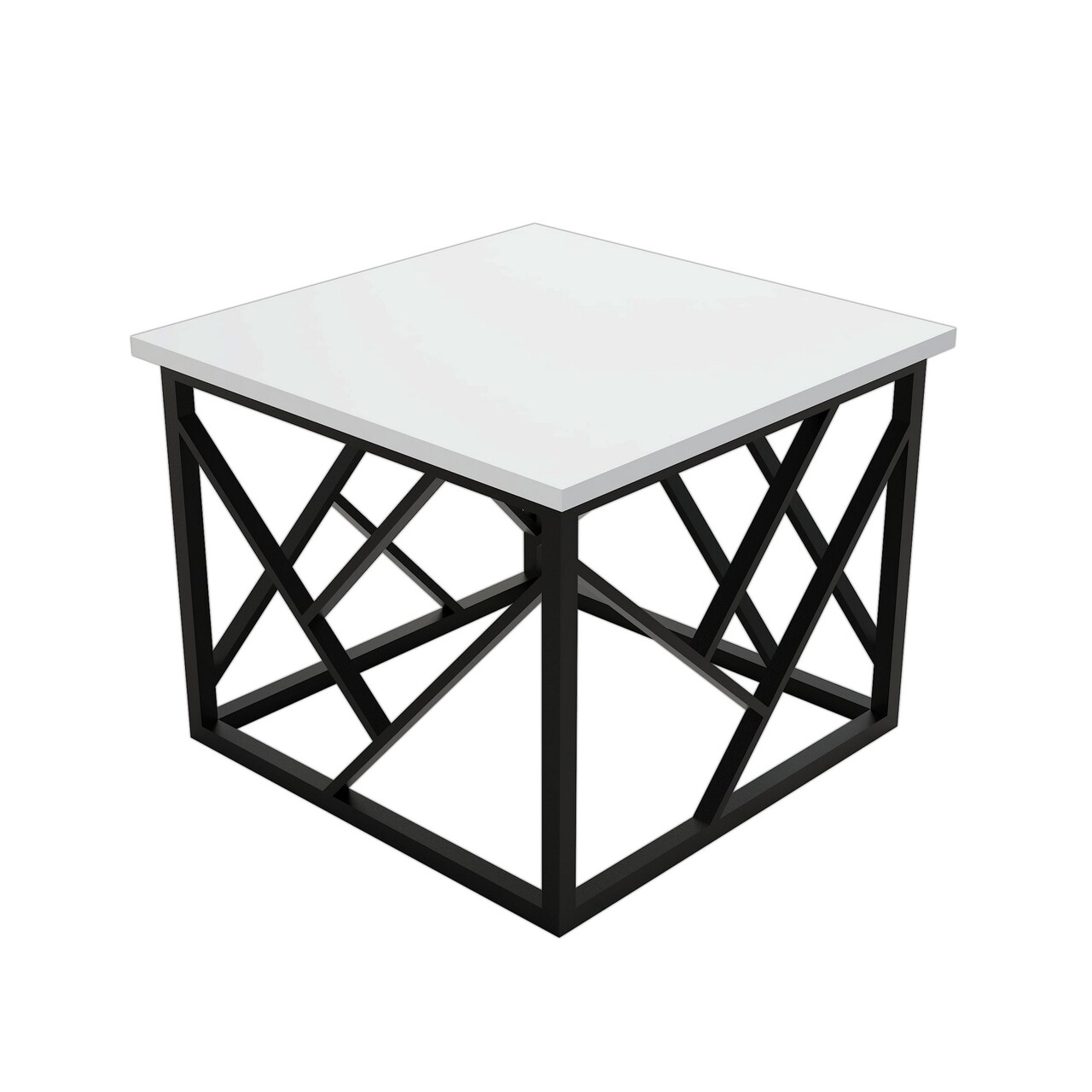 Woda White Dohányzóasztal, Puqa Design, 53,5x53,5x41,8 Cm, Fehér