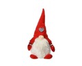 Gnome w red hat w heart Dísz, Decoris, 14x12x30 cm, poliészter, színes