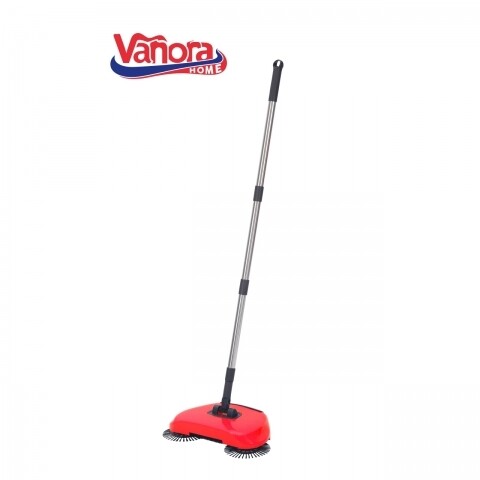 Kézi seprű forgó kefékkel, Vanora Turbo clean, teleszkópos fogantyú, piros