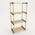 Seowood Többfunckiós rendszerező, 4 polccal, 92.5 x 49 x 28 cm, tömör fa, természetes