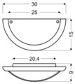 Bambusz mennyezeti lámpa, Candellux, 30 x 15 cm, 1 x E27, 60W, természetes