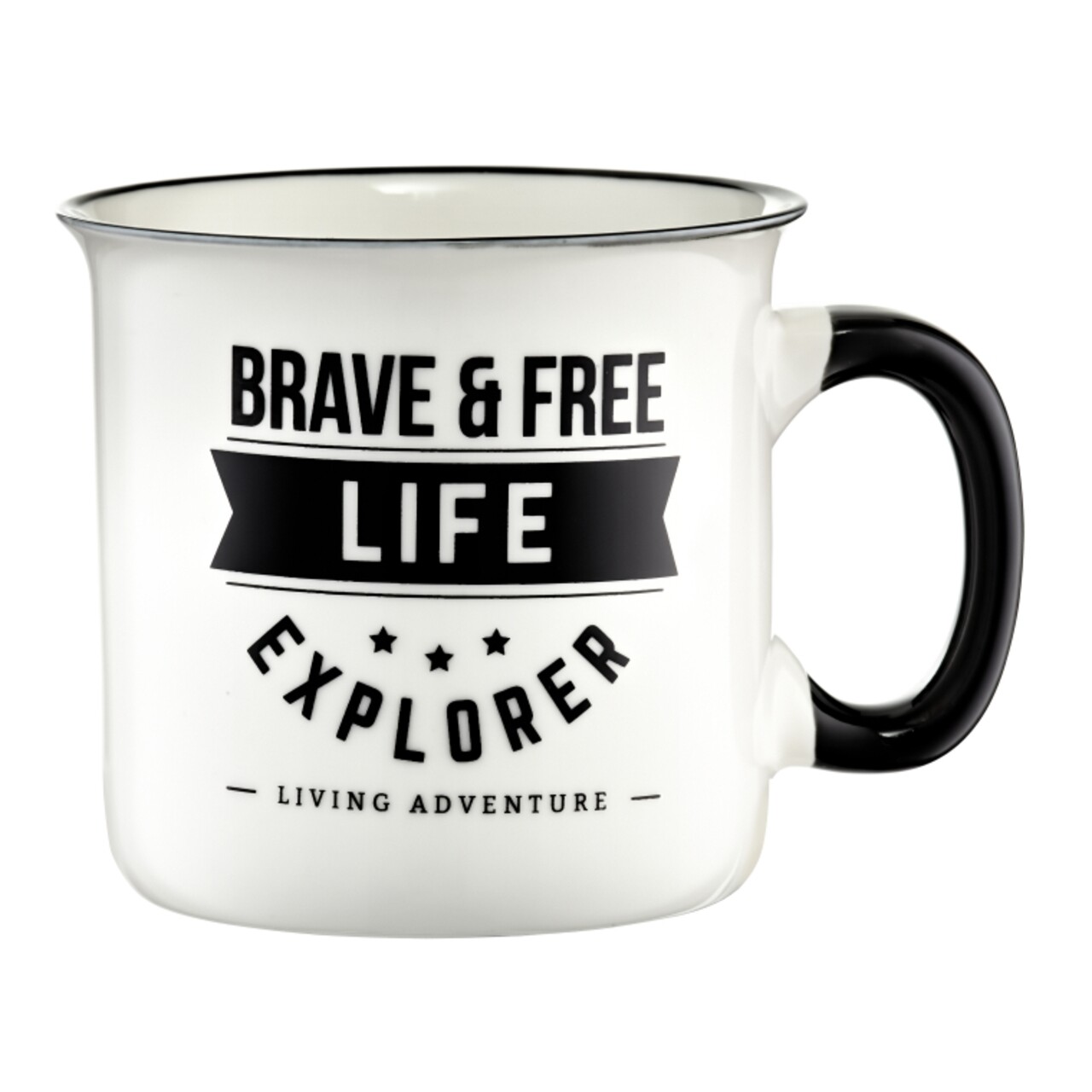 Bögre Adventure Brave and Free, Ambition, 510 ml, porcelán, fehér