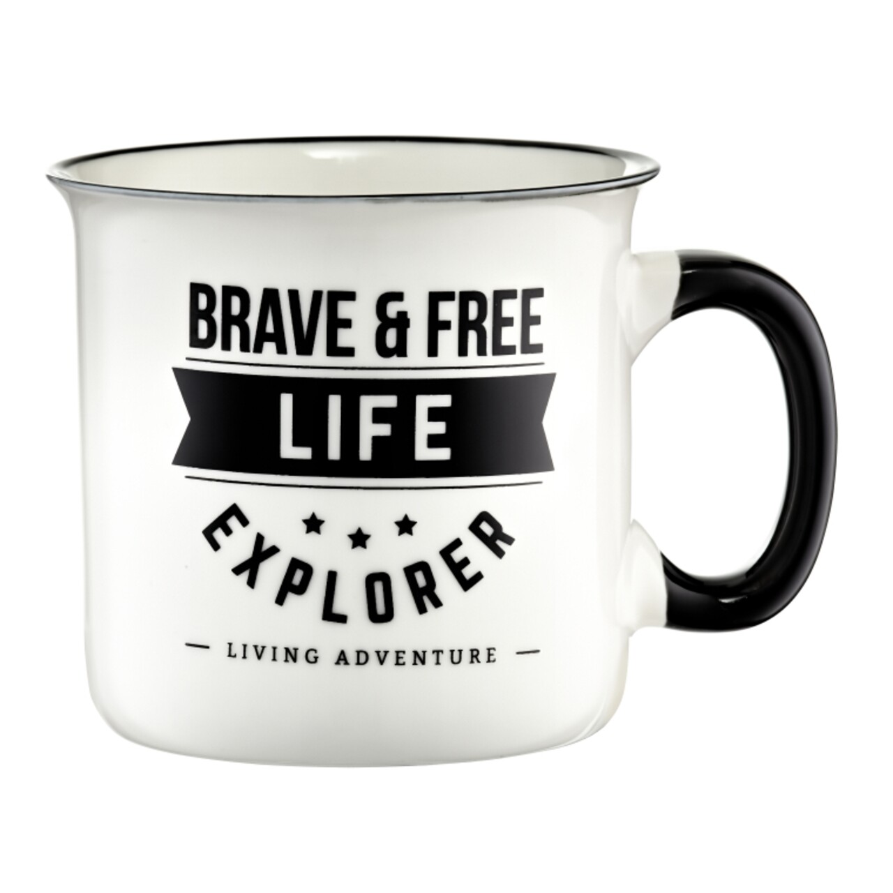 Bögre Adventure Brave And Free, Ambition, 510 Ml, Porcelán, Fehér