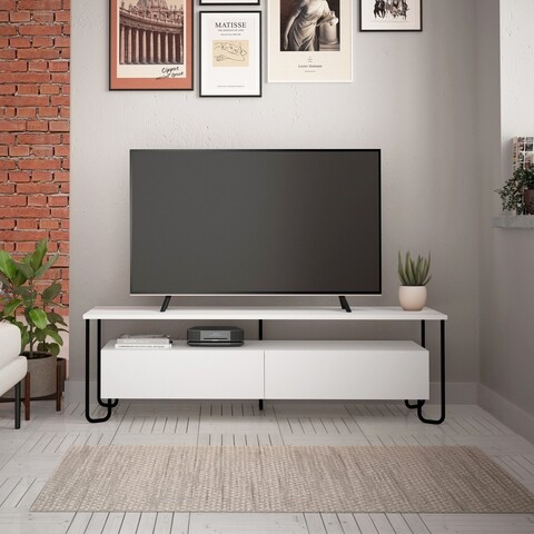 Cornea TV Komód, Decortie, 150x42x45 cm, fehér