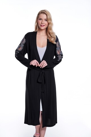 Hálóing és fürdőköpeny szett, Luisa Moretti, LMS-4042, 100% bambusz, fekete / ezüst, 34/36 méret - S