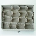 Axis fiókos rendszerező, iDesign, 16 rekeszes, 35x25,5x10 cm, szürke / natúr