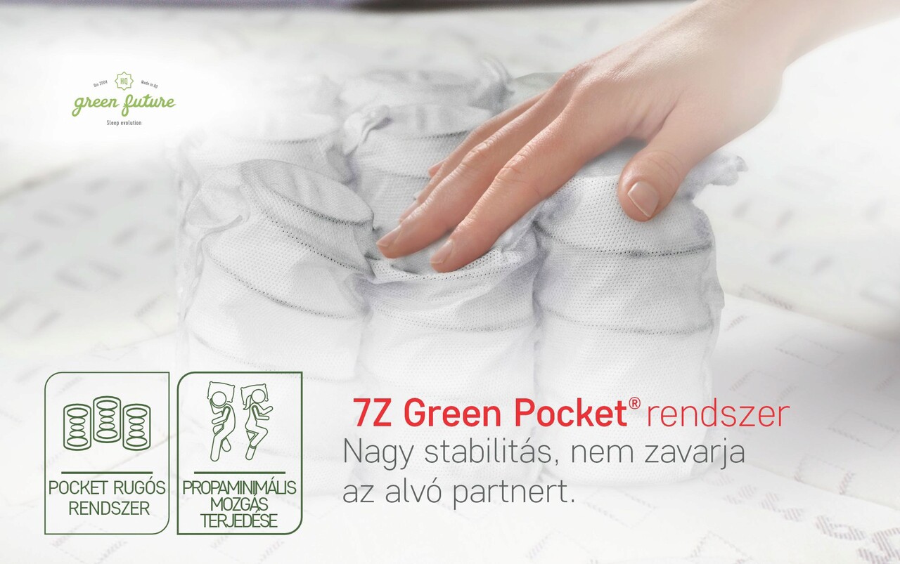 Perugia Organic Cotton Pocket Memory Matrac 7 Zónás Kényelem 140x190 Cm