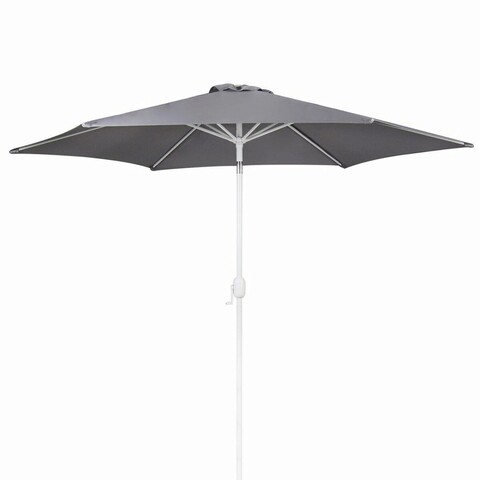 Thais Kerti/terasz napernyő, Ø350 cm, kurblival, oszloppal Ø48 mm, alumínium, szürke