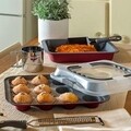 Muffin tálca szett fedéllel, Cseresznye, Tognana, szénacél / műanyag, bordó / szürke