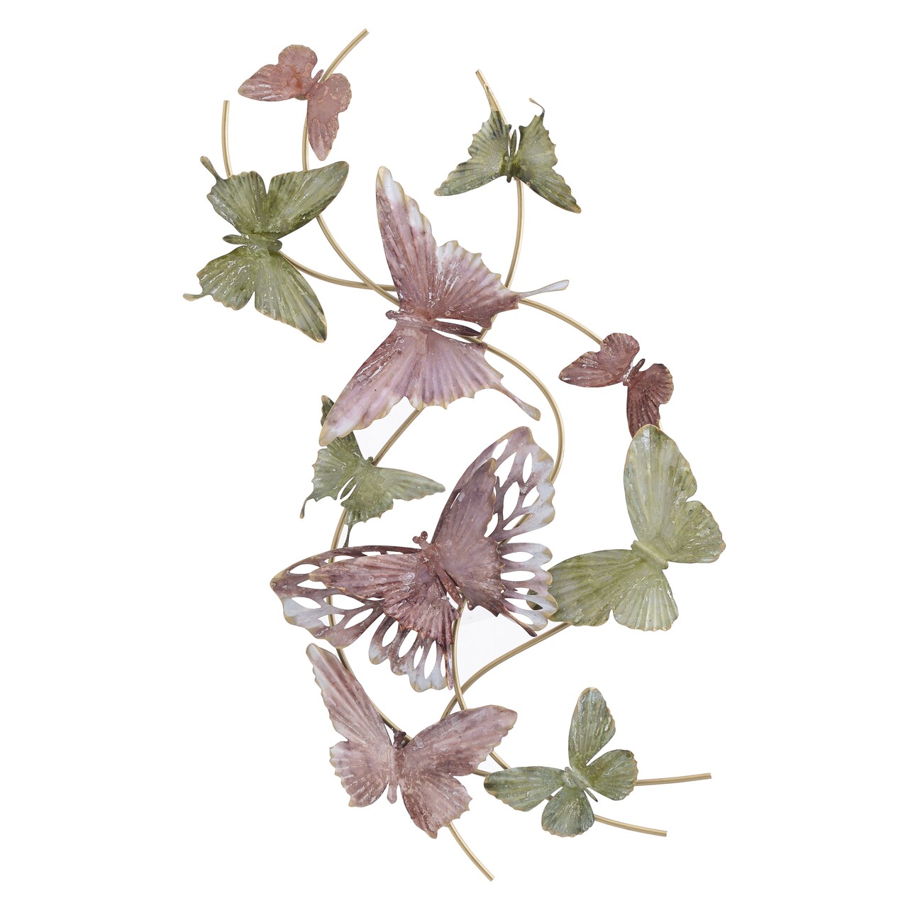 Pillangók fali dekoráció, InArt, 35x35 cm, vas