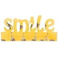 Smile Fogas, Creaciones Meng, 4 akasztóval, 50x23 cm, császárfa/MDF, sárga