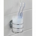 Turbo-Loc® fogkefe tartó és fogkrém, Wenko, 7,5 x 9 x 10 cm, rozsdamentes acél / polipropilén, ezüst / fehér