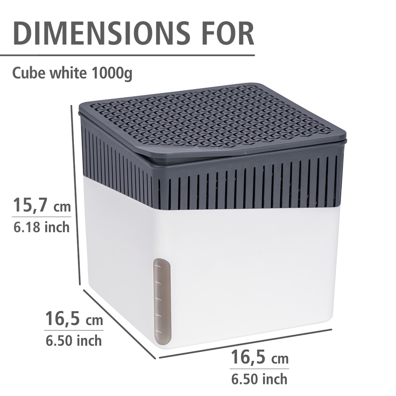 Légtisztító, Wenko, Cube 1000 G, 16.5 X 15.7 X 16.5 Cm, Műanyag, Fehér