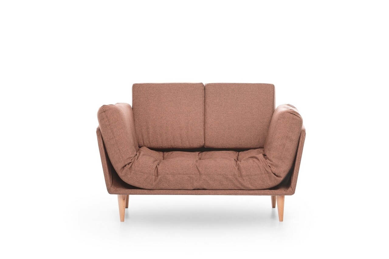 Nina Daybed Kihúzható Kanapé, Futon, 3 Személyes, 200x70 Cm, Fém, Világosbarna